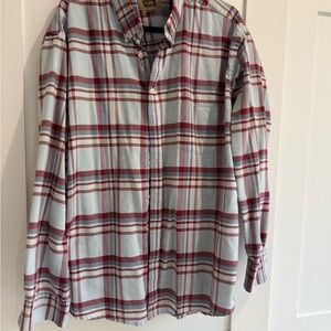 The Foundry Supply Co. Red and White Plaid Button Down Shirt